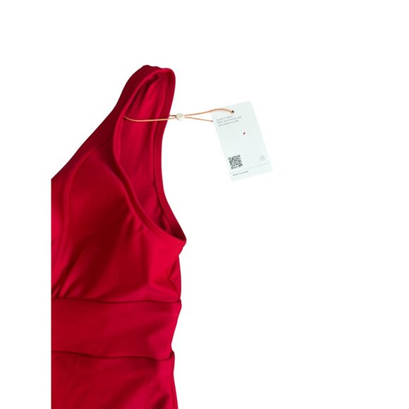 QUINCE Red Italian Plunge One Piece Swimsuit Bathing Suit Size Large NEW NWT - Picture 6 of 10
